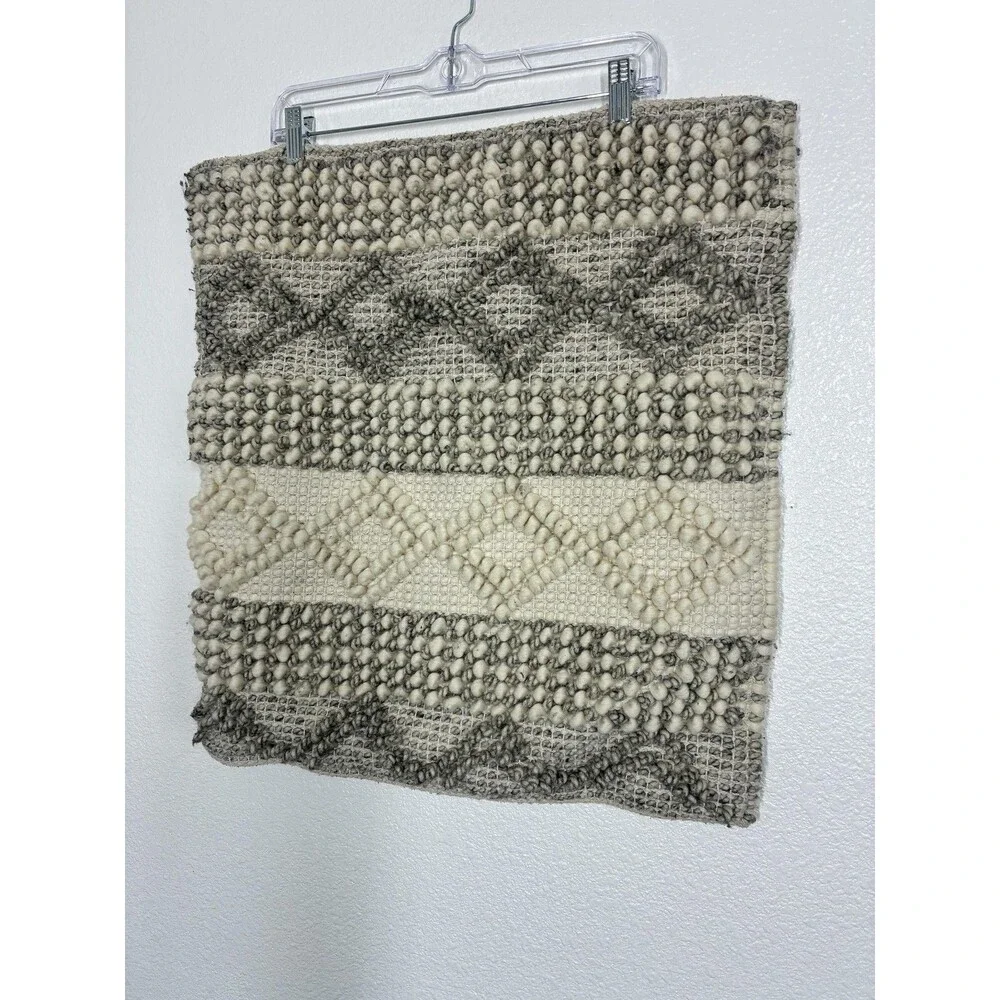 Magnolia Home Joanna Gaines Pillow Cover 20x20 Beige Wool Farmhouse Textured